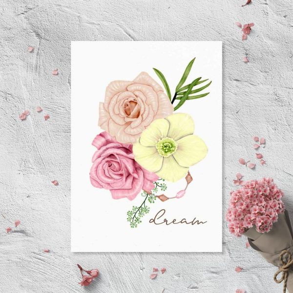 plakat z motywem kwiatów