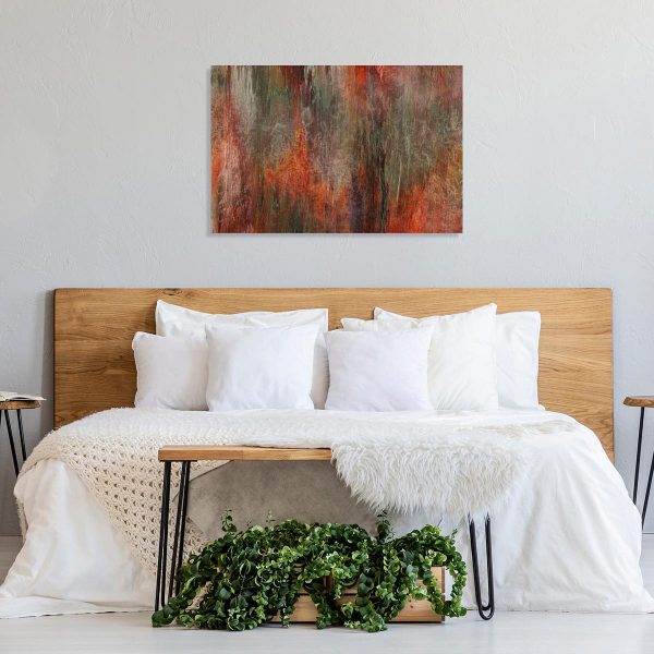 obraz sypialniany z motywem pociągnięć pędzla