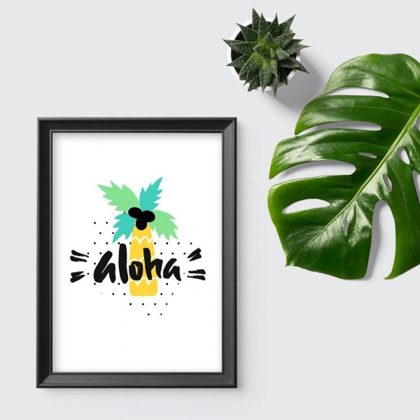 plakat z hawajskim powitaniem