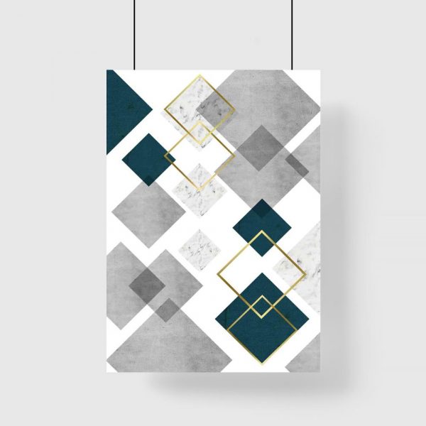 plakat z motywem geometrycznym