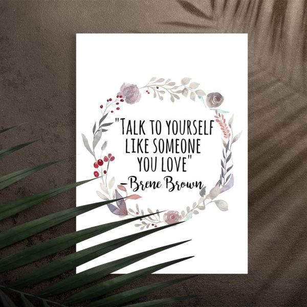 plakat ze słowami Brene Brown