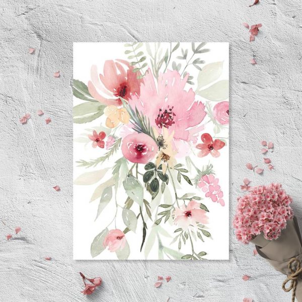 plakat z kwiatowym malunkiem