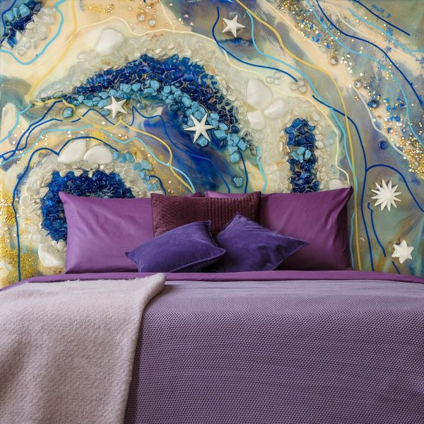 sypialni z wielkoformatową fototapetą