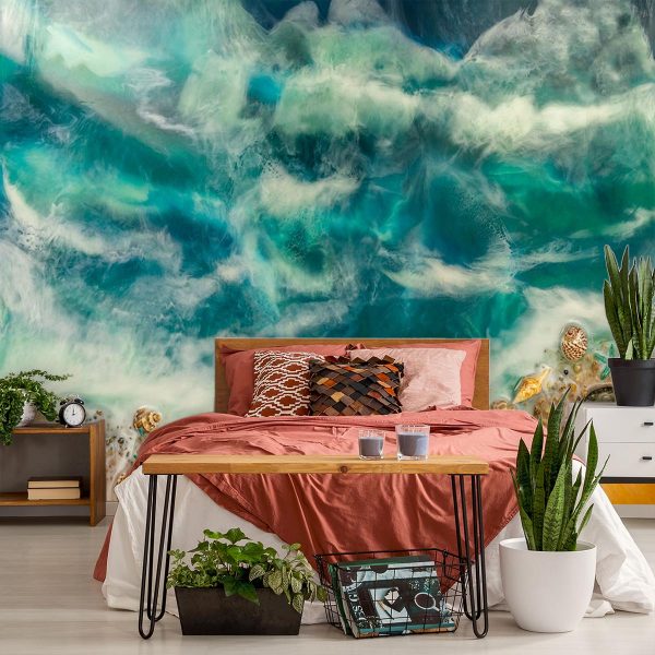 fototapeta w sypialni reprodukcja malarstwa żywicznego morze i fale