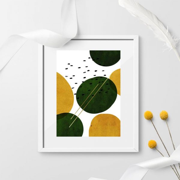 plakat abstrakcyjny z motywem kół