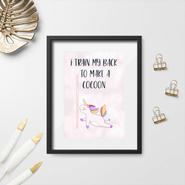 Plakat na ścianę studia pole dance - I train my back to make a cocoon
