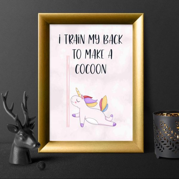 Plakat polecany do studia pole dance - I train my back to make a cocoon
