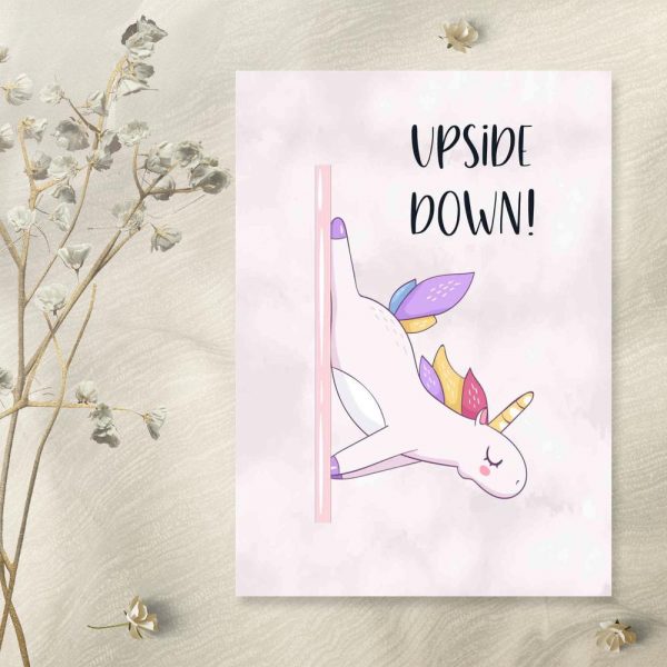 Plakat - Upside down na ścianę studia pole dance