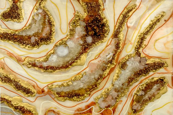 fototapeta reprodukcja obrazu żywicznego abstrakcja z kamieniami