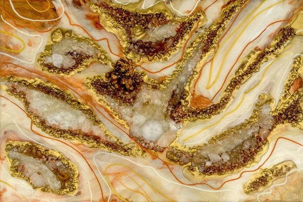 fototapeta reprodukcja malarstwa z motywem abstrakcyjnym i kamyczkami sztuka żywiczna