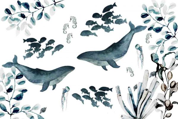 fototapeta z wielorybami