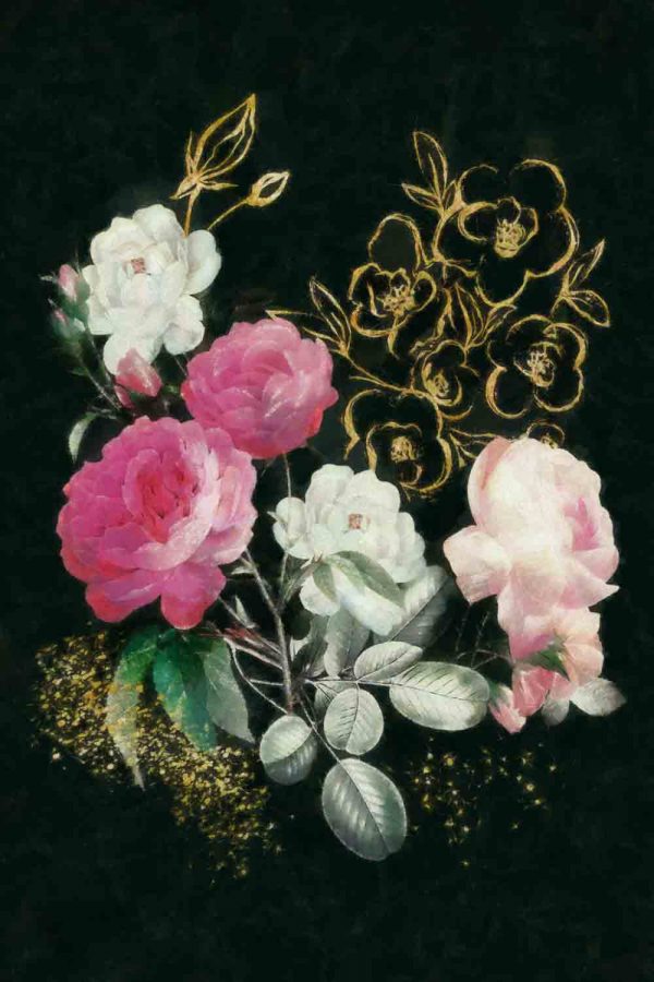 Obraz z pięknym pękiem róż