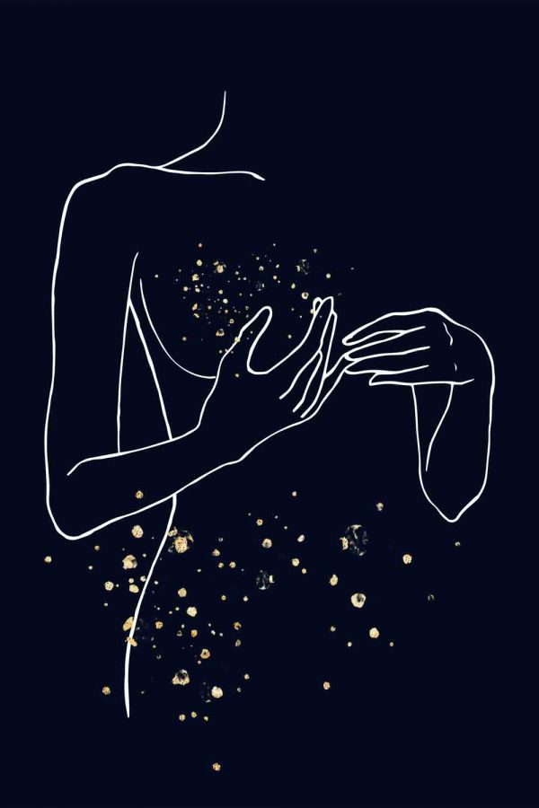 Obraz z motywem kobiety w stylu Line Art