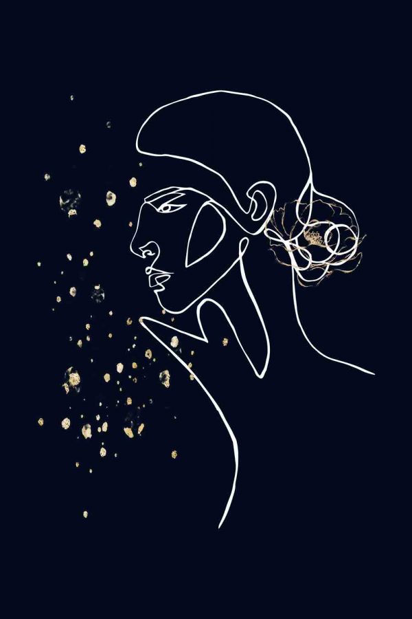 Obraz z motywem profilu kobiety