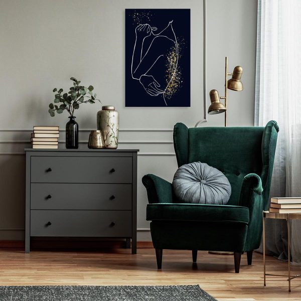 Czarny obraz Line Art do salonu