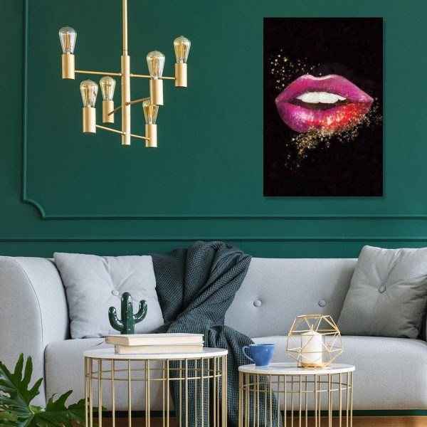 Obraz z motywem ust na ścianę salonu