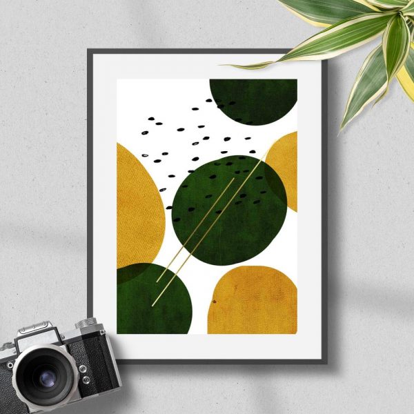 plakat z kolistą abstrakcją