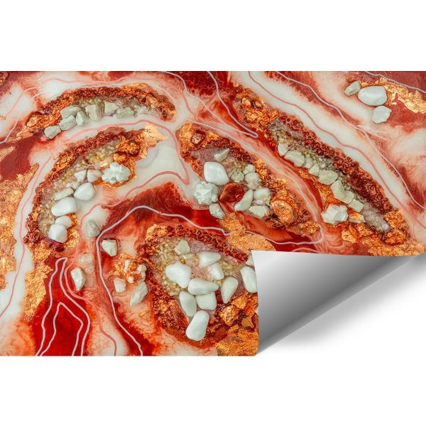 fototapeta reprodukcja obrazu z żywicy abstrakcja pomarańczowo czerwona