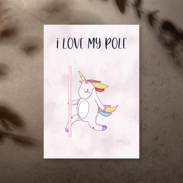 Plakat polecany na ścianę studia pole dance - I love my pole