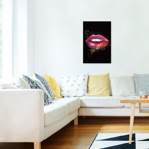 Obraz z motywem ust do salonu