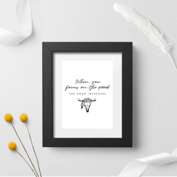 plakat boho z napisem o dobru