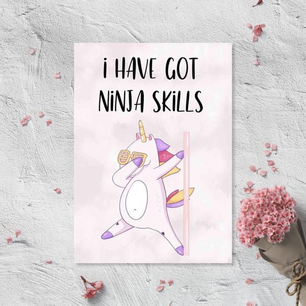 Plakat polecany na ścianę studia pole dance - I have got ninja skills