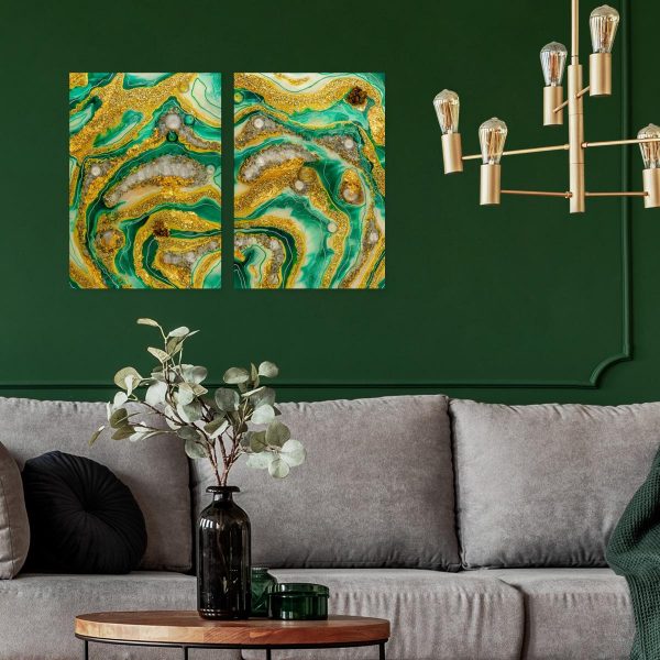 Inspiracja do salonu obraz dyptyk sztuka żywiczna z abstrakcją
