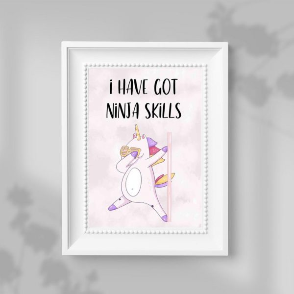 Plakat polecany do studia pole dance - I have got ninja skills