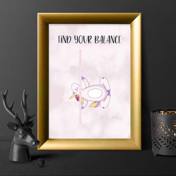Plakat - Find your balance na ścianę studia pole dance