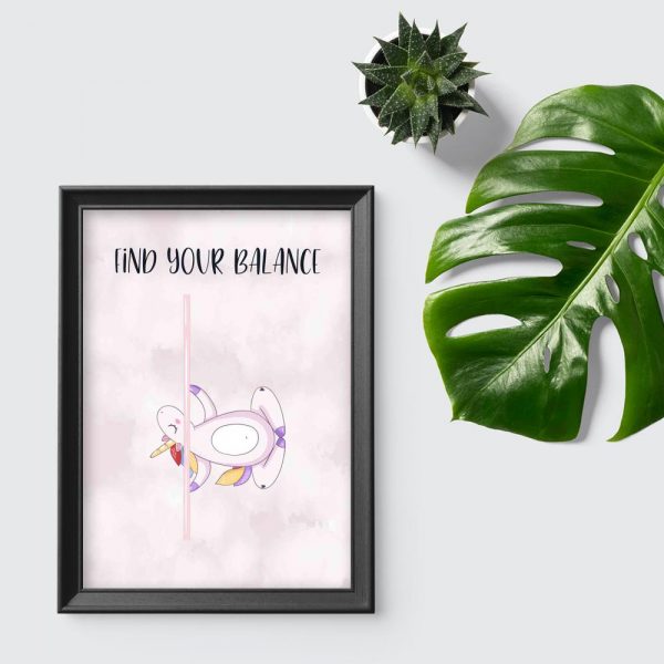 Plakat - Find your balance do studia pole dance