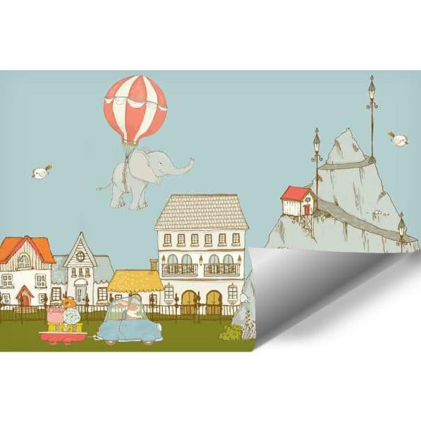 Fototapeta do pokoju dziecka - Słonik lecący w powietrzu