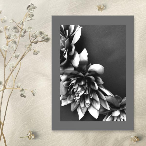 Plakat - Kwiaty czarno-białe na przedpokój