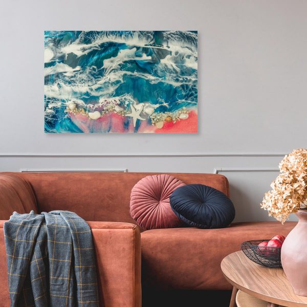 dekoracja do salonu obraz morski motyw z żywicy