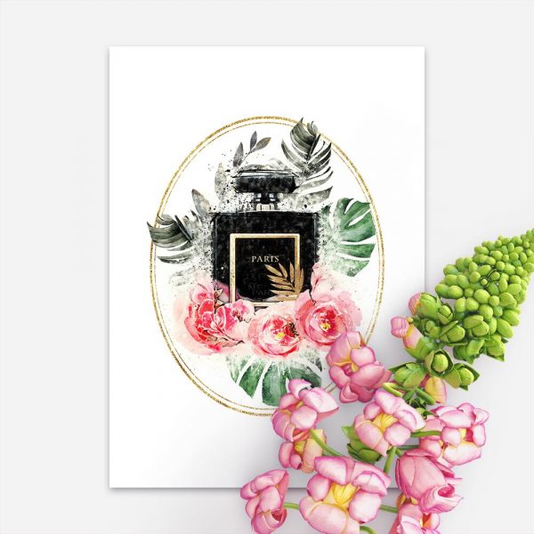 Plakat z perfumami paris do salonu