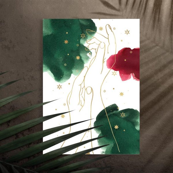 Plakat z dłońmi w stylu line art do salonu