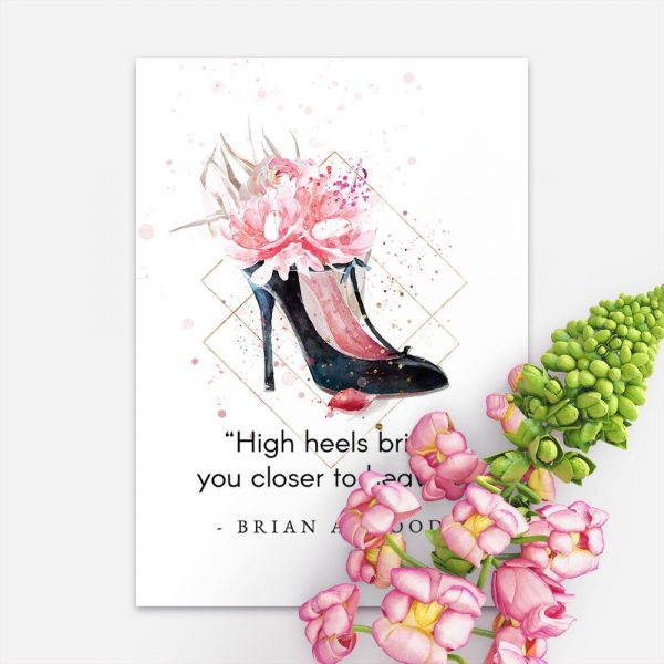 Plakat typograficzny do pokoju - High heels