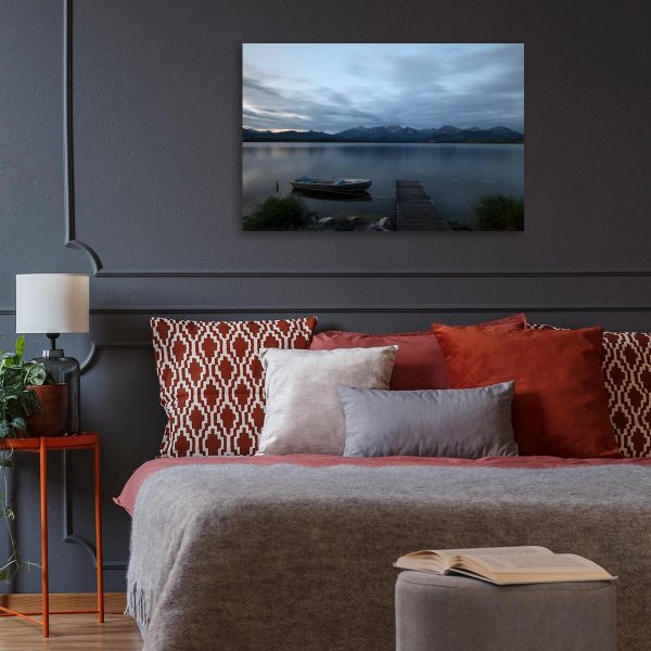 Obraz z jeziorem na tle gór do sypialni