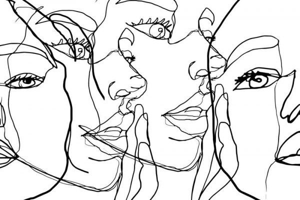 Fototapeta z twarzą kobiet