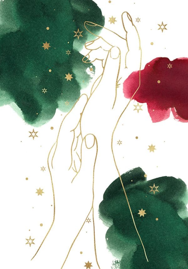 Plakat z dłońmi w stylu line art