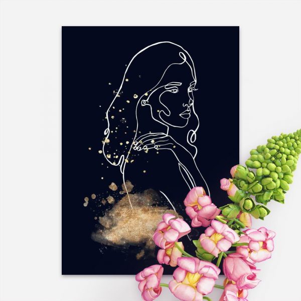 Plakat zarys kobiecych kształtów