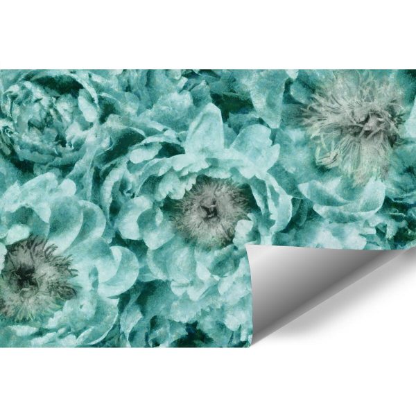 Fototapeta - Turkusowe kwiaty do sypialni