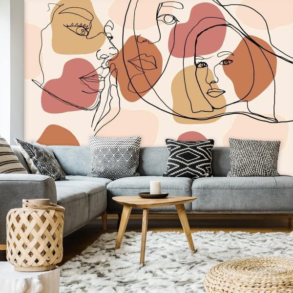 Fototapeta z beżową abstrakcją do salonu