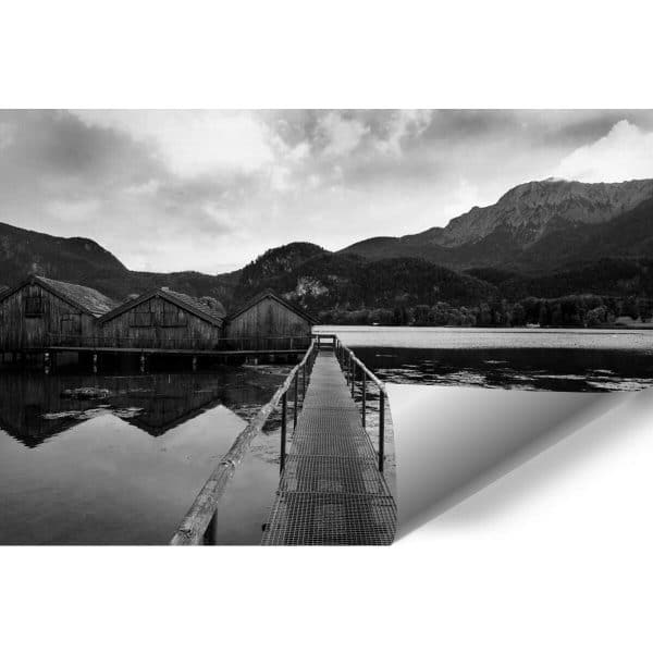 Tapeta z domkami na jeziorze do pokoju