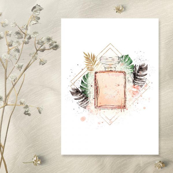 Plakat z perfumami do sypialni