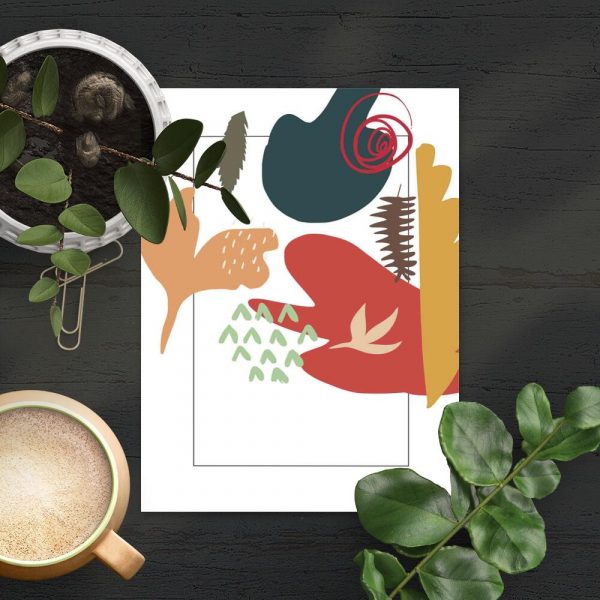 Plakat z motywem kolorowej abstrakcji do biura