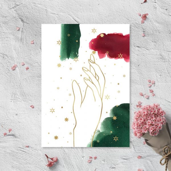 Plakat z konturami dłoni do salonu