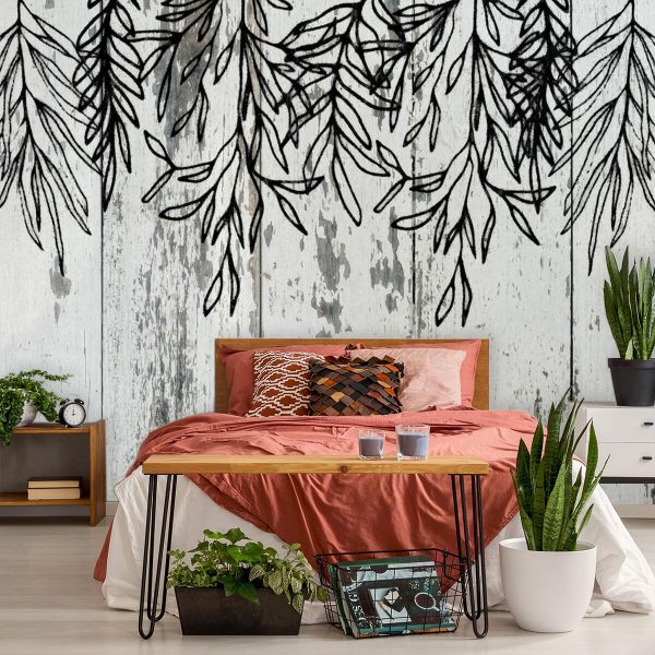 Fototapeta z motywem desek do sypialni