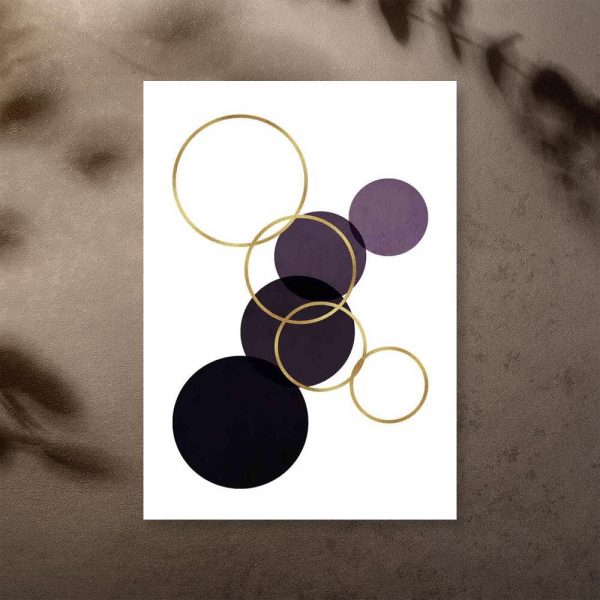 Plakat z kołami i okręgami na przedpokój