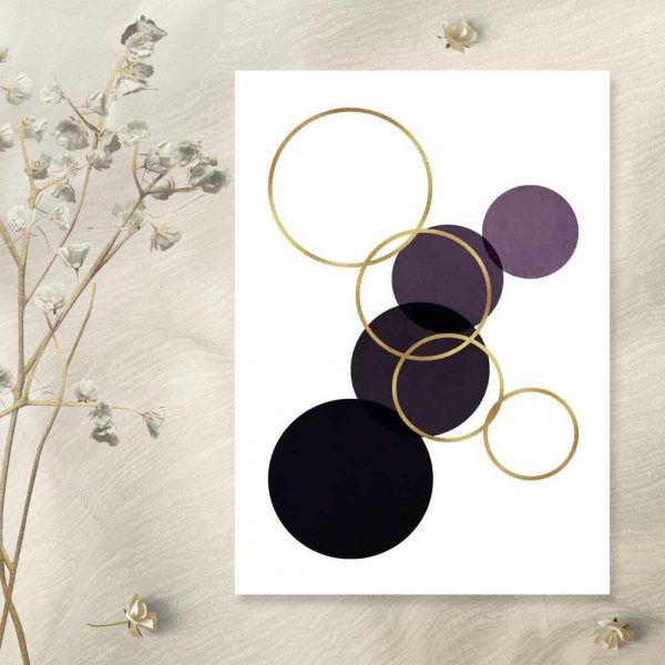 Plakat z kołami i okręgami do biura