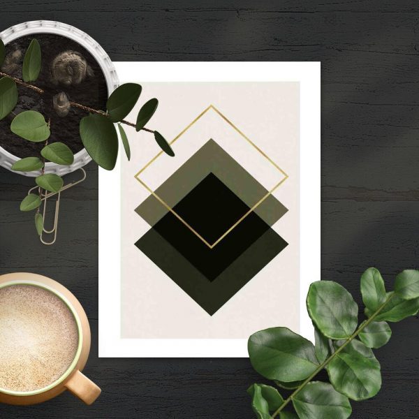 Plakat z kwadratami do biura